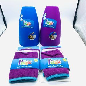 4PK Razz Baby Bath Wash Clothes & Rinse Cup NEW